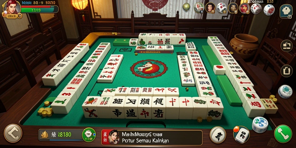 Tampilan gameplay menarik dari 8180 yang menampilkan tile Mahjong.