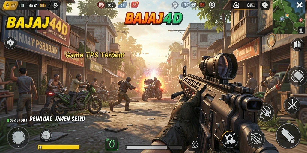 Screenshot gameplay BAJAJ4D menampilkan aksi seru dalam pertarungan TPS.