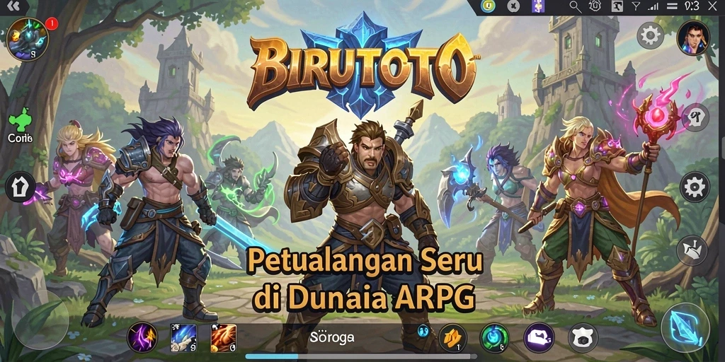 Screenshot gameplay BIRUTOTO yang menunjukkan aksi pertarungan yang seru.