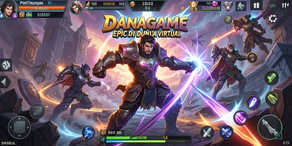 Tangkapan layar menampilkan pertarungan intens dalam DANAGAME.