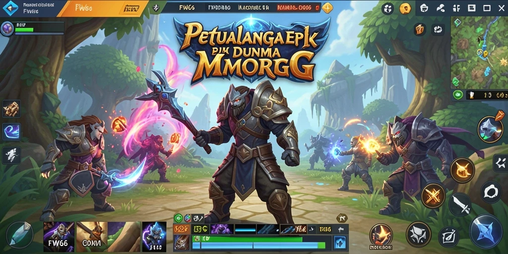 Tampilan seru dari gameplay MMORPG FW66 yang mendebarkan.