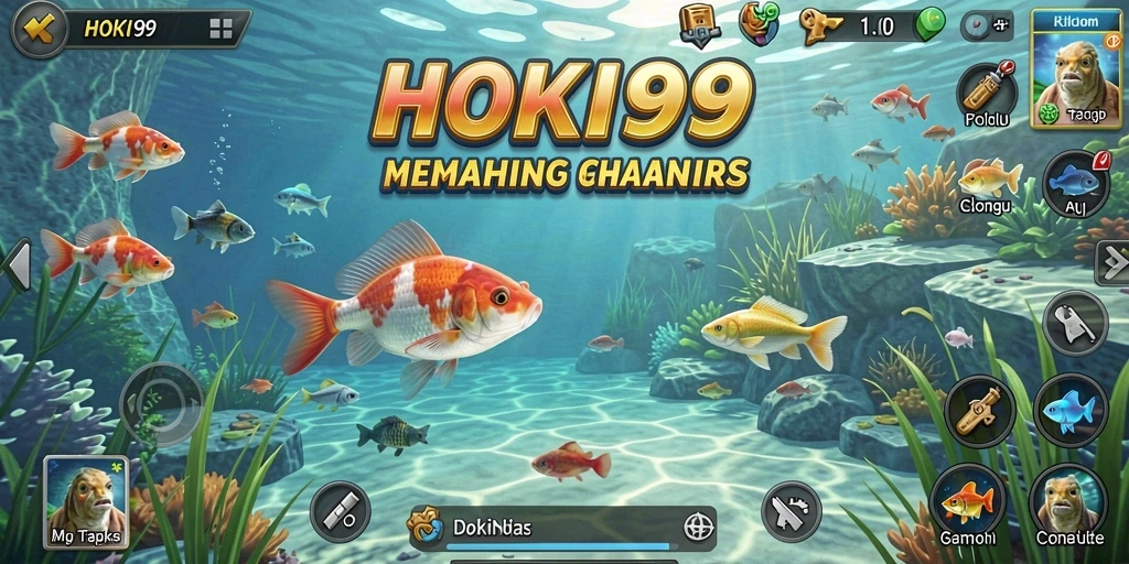 Gambaran tampilan gameplay HOKI99 yang mendebarkan saat memancing.