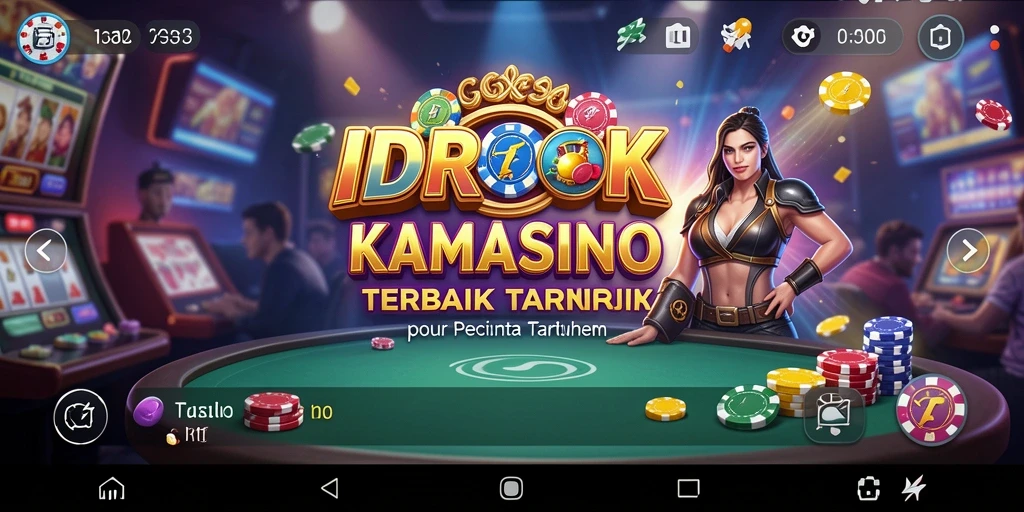 Screenshot gameplay IDROK yang menunjukkan suasana kasino.