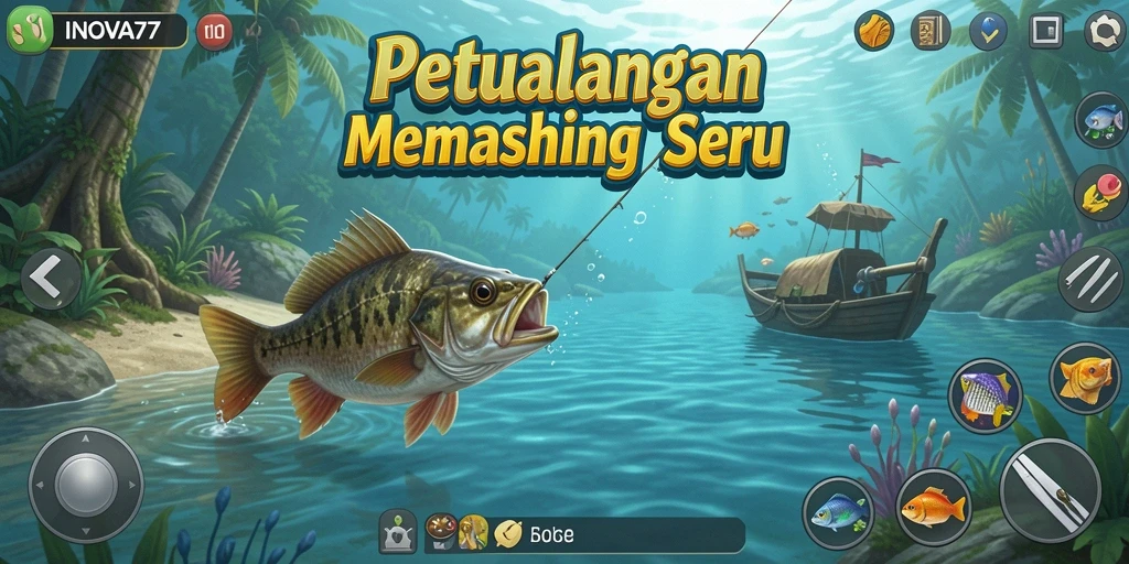 Gameplay seru INOVA77 dengan momen memancing yang mendebarkan.
