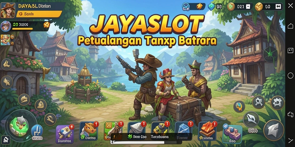 Screenshot utama JAYASLOT menampilkan pemain menjelajahi dunia terbuka yang luas.
