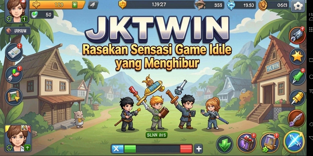 Screenshot gameplay JKTWIN menampilkan aksi karakter dalam permainan Idle.