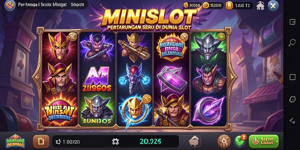 Screenshot gameplay MINISLOT menunjukkan pertarungan seru yang memukau.