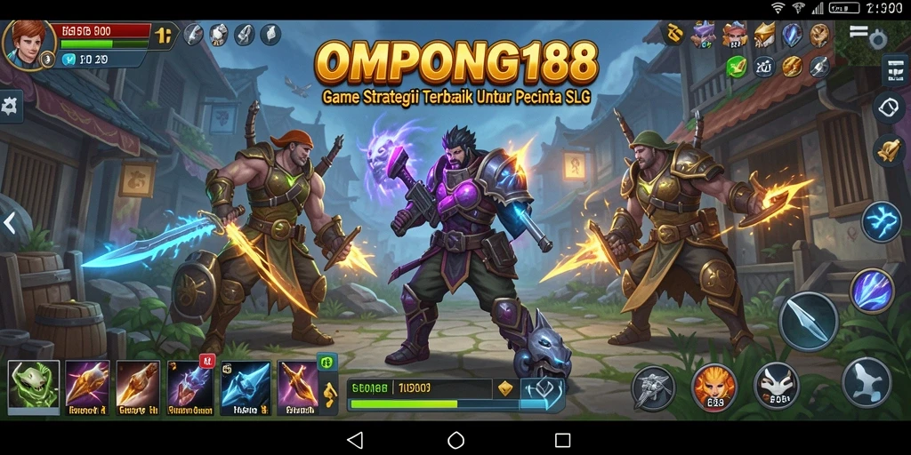 Tampilan gameplay OMPONG188 yang menampilkan aksi pertempuran strategis.