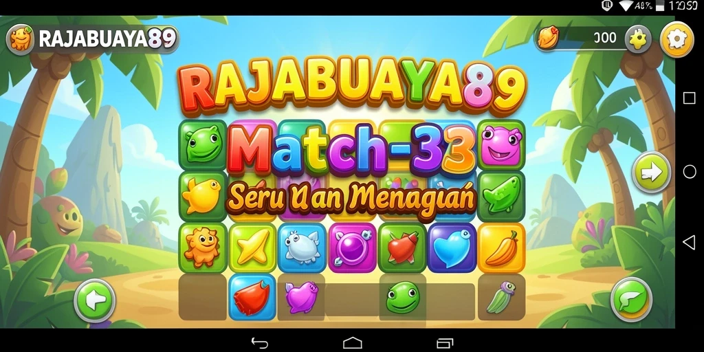 Tampilan gameplay seru RAJABUAYA89 saat mencocokkan elemen.