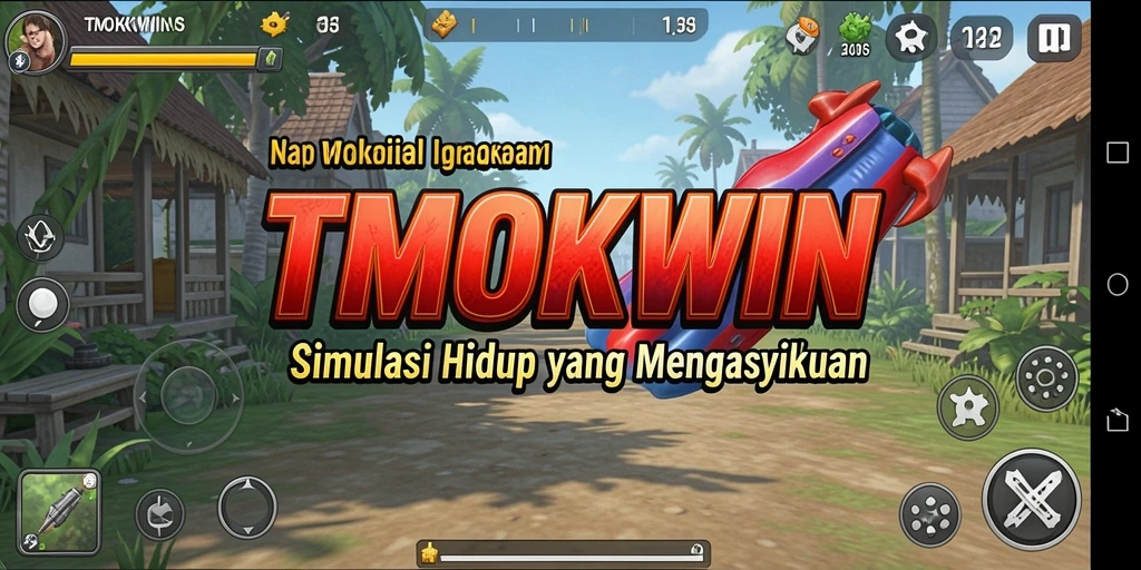 Tangkapan layar gameplay TMOKWIN menampilkan interaksi karakter dalam simulasi.