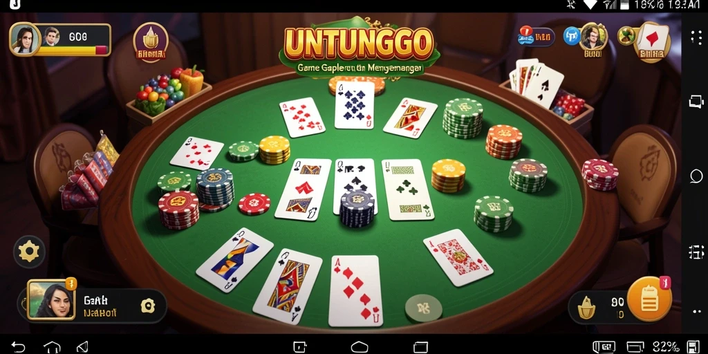 Screenshot utama UNTUNGGO menunjukkan gameplay seru Gaple.