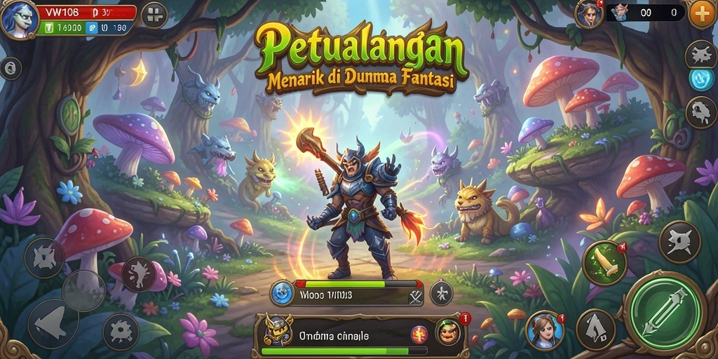 Tangkapan layar utama VW108 menampilkan gameplay petualangan yang mendebarkan.