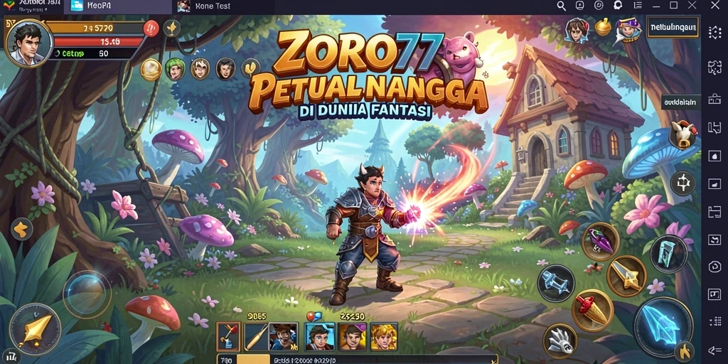 Screenshot ZORO77 menampilkan aksi seru dalam gameplay Adventure.
